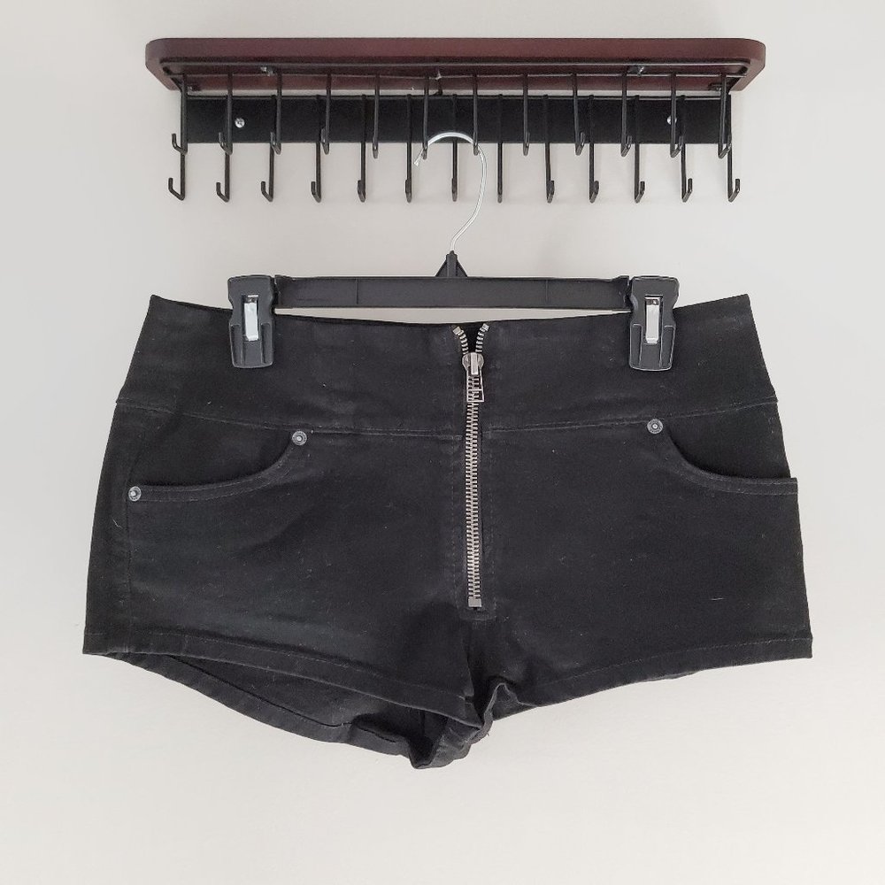 Carmar Black Mid-Rise Cotton Zipper Shorts Size 29